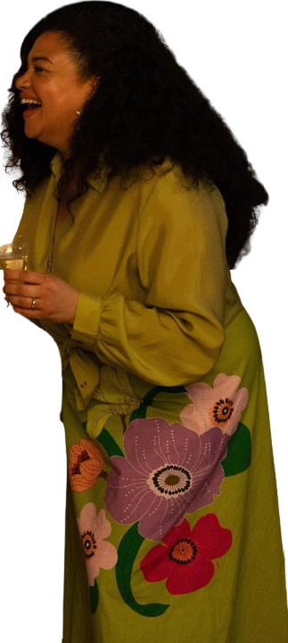 Michelle Buteau Spa Weekend Green Floral Skirt Set - Image 2